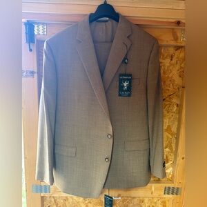 Lauren Ralph Lauren Suit Jacket Mens 48R Light Brown Classic-Fit UltraFlex